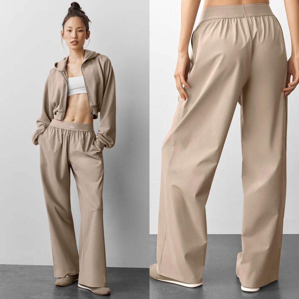 Alo Yoga Suit Up Trouser Regular NWT XXS Gravel Boxer Style Stretch Pants